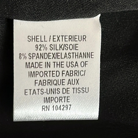 Milly Stretch Silk Butterfly Sleeve V Neck Blouse in Black - Size 6 - Picture 7 of 8